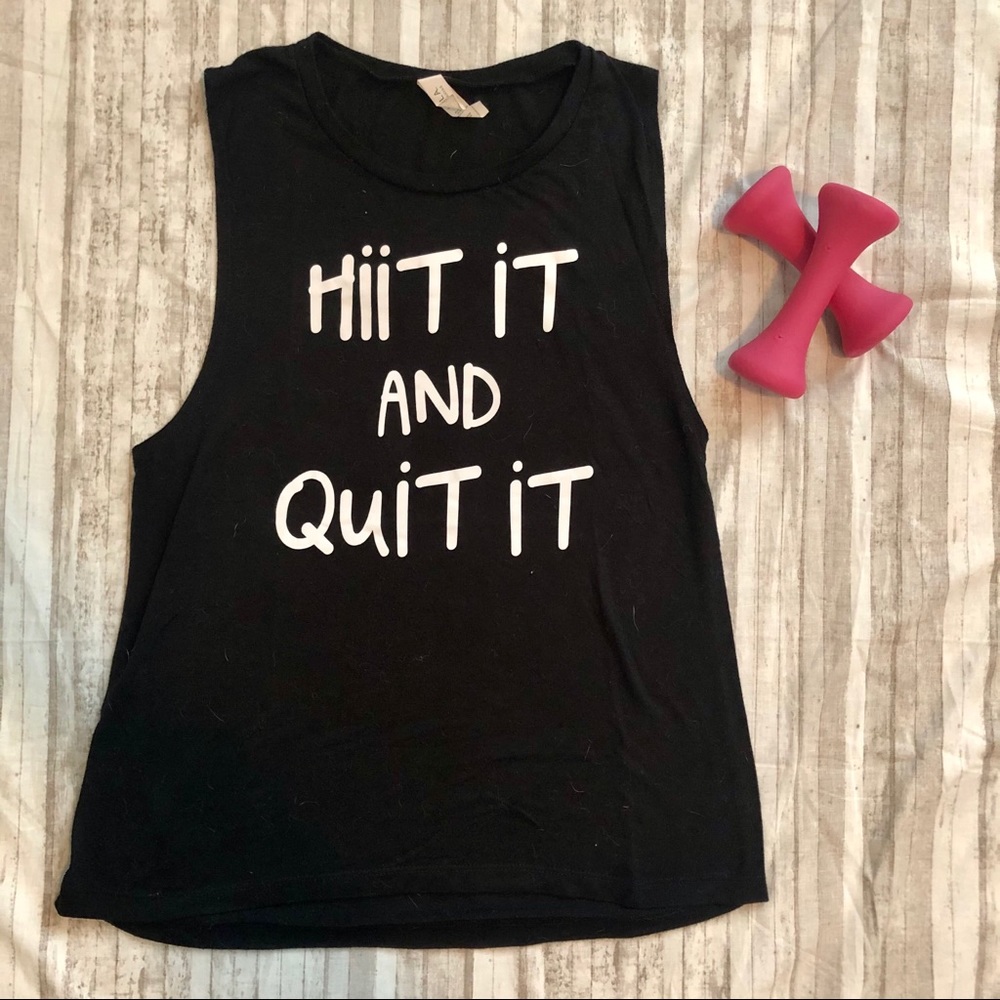 💪🏻 HIIT Quit Graphic Black Medium Muscle Tank